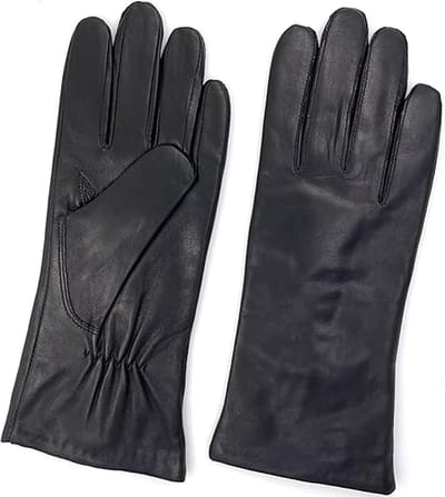 PolkaHome Leren dameshandschoenen, gemaakt van echte schapenvacht, gevoerd met kasjmier of wol om warme winterhandschoenen te houden