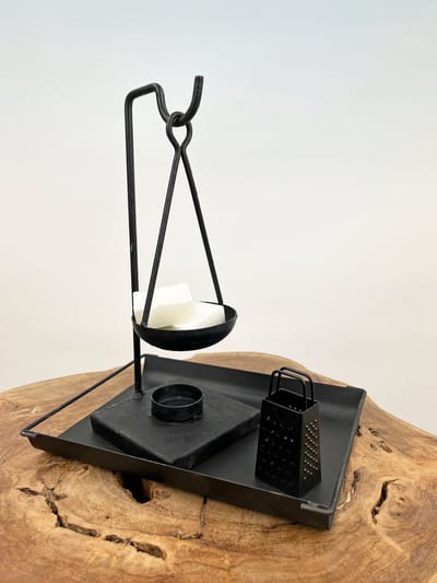 Tafel / kastsetting 'Charcoal' | 16,5 x 23 x 30 cm | Woondecoratie set | Een prachtige toevoeging aan ieder interieur | Perfecte sfeermaker
