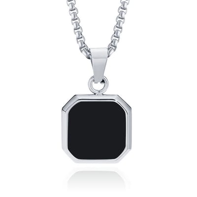 Ketting met Hanger - 15mm vierkant met Agaat