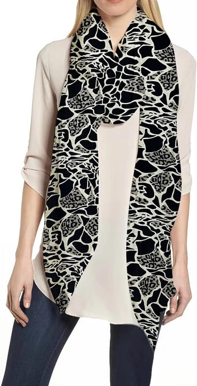 Lichte Dames Sjaal met Luipaard Print - Foulard en Stola