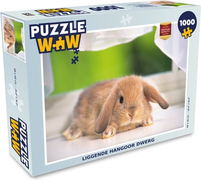 Puzzel Liggende hangoor dwerg - Legpuzzel - Puzzel 1000 stukjes volwassenen