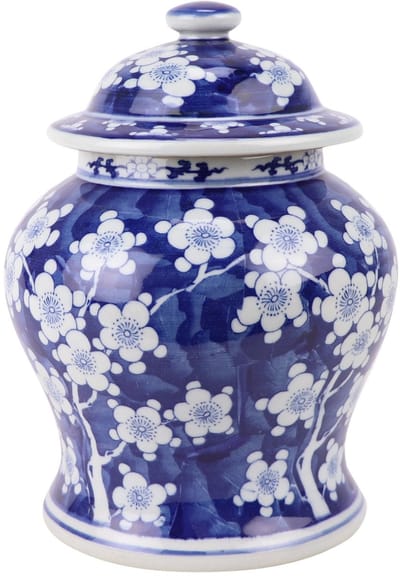 Fine Asianliving Chinese Gemberpot Blauw Wit Bloesems D18xH24cm