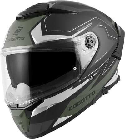 Bogotto FF118 Vilial Mat Zwart Groen Integraalhelm - Helm