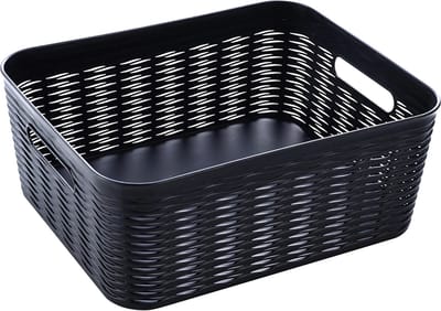 Ezystorage Kunststof zwarte mand - 11 liter - 29 x 35 x 13,5 cm