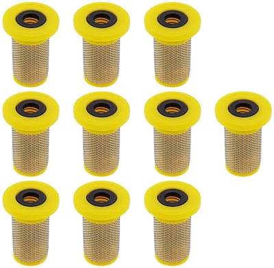 Dailygoods- Sproeifilter 10 Stuks - 100 Mesh - Geel - Kunststof/Metaal - Hoogwaardige Materialen - Effectieve Bescherming - Spuitmondfilter