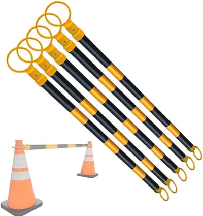 Veiligheidsstang - Verkeerspaal - Verkeer Regelen - Telescopisch Verstelbaar - 1.2 tot 3 meter - Geel Zwart