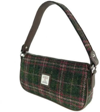 Handtas Duchray Groen en Roze (Plum) - Clutch - Harris Tweed - Glen Appin of Scotland