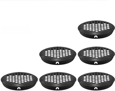 Ventilatieroosters Set - Luchtgaten - Meubel Ventilatie - Honingraatontwerp - 6 Stuks 60 mm - Zwart