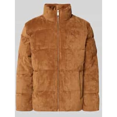 Buffer jacket van corduroy met opstaande kraag en labelstitching