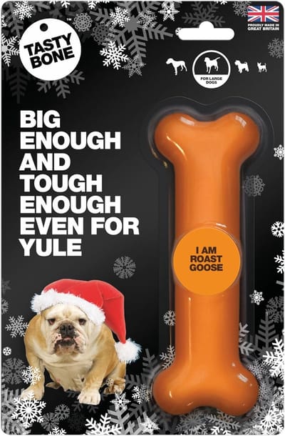 Honden Kauwbot - Sterk Speelgoed - Grote Honden - Gebraden Gans Smaak - 17 cm - Lichtbruin