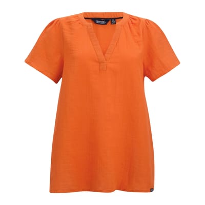 Regatta Dames/Dames Selen Shirt Met Korte Mouwen (Mandarijn Tango)