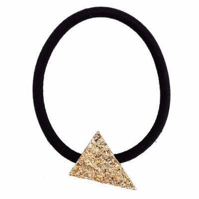 Haarsoires Haarelastiek – Driehoek 2,5cm – Metaalaccent - Goud Zwart