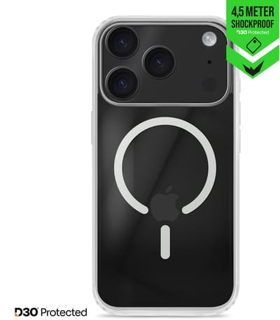 Striker Doorzichtig Hoesje geschikt voor Apple iPhone 17 Pro MagSafe Telefoonhoesje Hardcase | Striker X-Core Xtreme Impact Backcover Shockproof | Geschikt voor MagSafe | Geschikt voor Draadloos Opladen met Magnetische Ring | Geschikt voor MagSafe