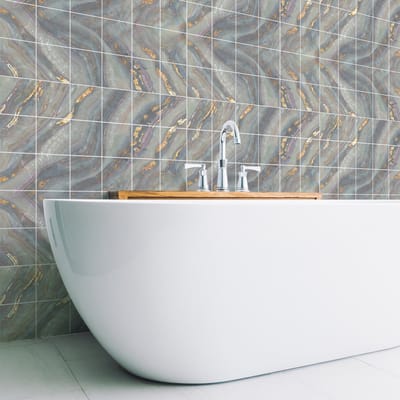 Tegelstickers voor de muur in keuken en badkamer - 30 grijze marmer-cementtegelstickers van Los Gigantes - 30 stickers van 20x20 cm
