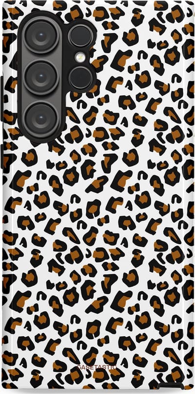 Casetastic Hoesje Geschikt voor Samsung S23 Ultra - Stijlvolle Beschermende Duo-layer Case - Panter abstractie
