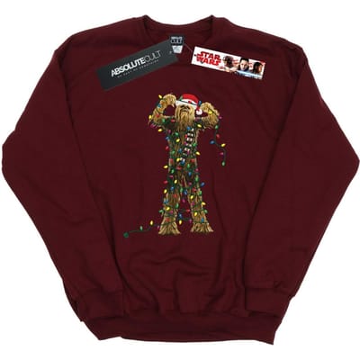 Star Wars Heren Chewbacca Kerstverlichting Sweatshirt (Bourgondië)