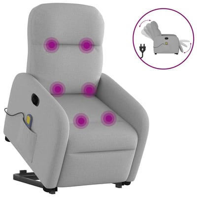 vidaXL - Sta-op-massagestoel - elektrisch - verstelbaar - stof - wolk - grijs