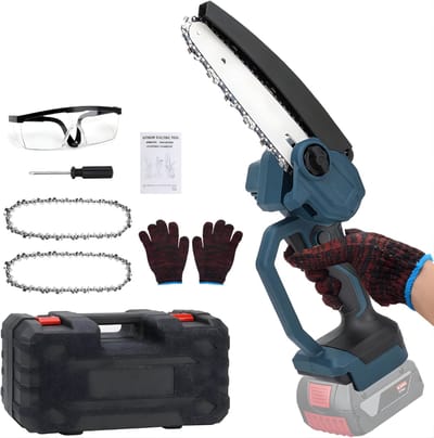 RUX® Mini Kettingzaag - Kettingzaag Accu - Snoeizaag - Mini Kettingzaag Met Accu - Blauw - 20cm x 10cm x 30cm
