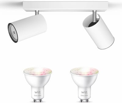 WiZ Kosipo Opbouwspot (Wit) - Wit en Gekleurd Licht - Plafondspot met 2 Lichtpunten - GU10 - Te bedienen via WiFi