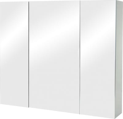 Spiegelkast MCW-B19b, badkamermeubel wandmeubel, 6 planken hoogglans MVG-gecertificeerd 70x80x16cm ~ grijs