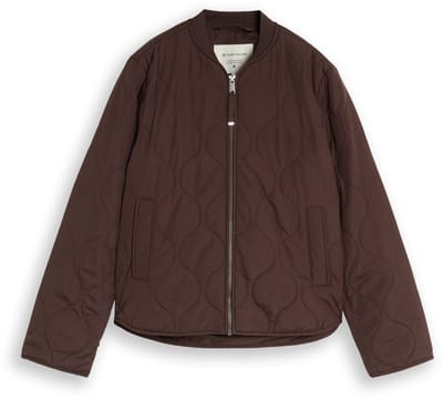 Tom Tailor - Gewatteerd jasje met bomberkraag - Maat L - java dark brown