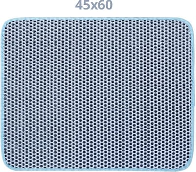 Bovista Kattenbak Mat - Katten Mat - Grit Opvanger - Schoonloopmat Kattenbak - Kattenbak Uitloopmat - Kattenbak Matje - Cat Litter Mat - Wasbaar - Blauw - 45x60cm