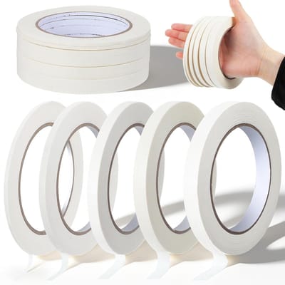 Professionele Maskingtape voor Schilderen en Tekenen - 6 Rollen, Geschikt voor Waterverf, Markeren en Kantoorgebruik, Diverse Maten en Schrijfbare Oppervlakken