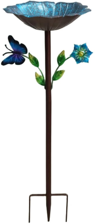 Stevig Staand Vogelbad van IJzer – Vintage Vogelbad voor Buiten, Tuin, Patio en Erf - Vogel Drinkbak, Tuinornament