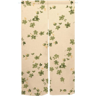 Japanse Noren Deurgordijnen Bloemenplant Restaurant Slaapkamer Scheidingswand Polyester Deuropening Gordijn Keuken Entree Klittenband Half Gemaakt Van Wasbaar Decor W150*H166(CM)-Hooks&2PCS