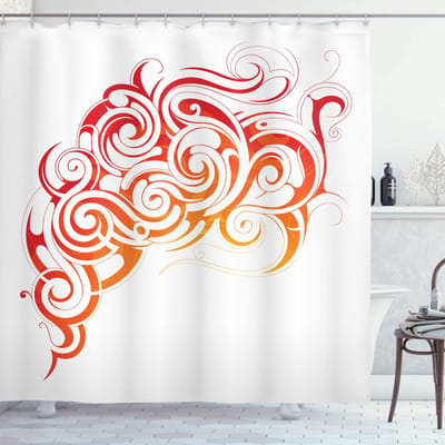 ABAKUHAUS Rauch Douchescherm – 175x180 cm – Stof, Oranje