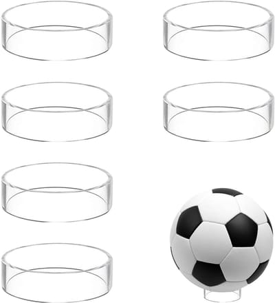 Dailygoods - Acryl balhouder, 6 stuks balhouders, voor het tonen van basketbal, voetbal en volleybal