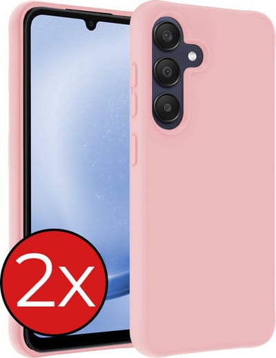 Hoesje - 2 Stuks - Geschikt voor Samsung Galaxy A25 - Sterk & Shockproof - Telefoonhoes - Back Cover - Case Siliconen - Telefoon Hoes - Lichtroze