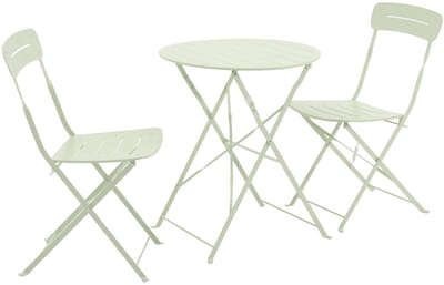 sweeek - Opklapbare ronde bistro tuintafel van staal + 2 stoelen - balconea