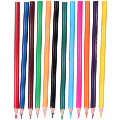 12 Pièces Crayon de Couleur Multicolore Outils de Peinture pour Enfants Croquis Gribouillage Artisanat blue