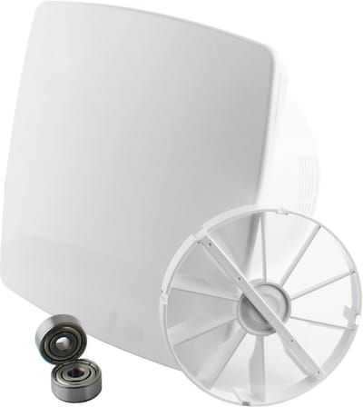 Ventilator Badkamer - Luchtverfrisser - Gezond Klimaat - Stil met terugslagklep - Ø 100 mm - Wit