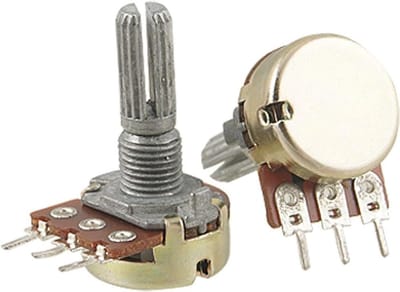 Draaipotentiometer - Variabele Weerstand - Volume Regeling - Enkele Lineaire Taper - 200 k Ohm - Zilver