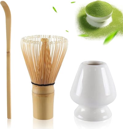 Complete 3-delige Matcha Set met Matcha Klopper, Lepel en Accessoires voor Theeceremonie en Bereiding