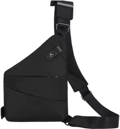 Anti Diefstal Crossbodytas – Schoudertas Heren & Dames – Compacte Heuptas – Schoudertas met Rits – Veilig & Lichtgewicht – Zwart