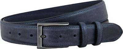 Landley Leren Nette Pantalon Riem - Dames en Heren - 35 mm - Premium Volnerf Leer - Kostuum Riem - Blauw - Lengte totaal 115 cm / Riemmaat 95