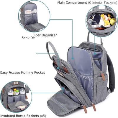 Famanu - Babycommode Rugzak Luiertas Rugzak Met Draagbaar Verschoonkussen, Fopspeenhouder En Kinderwagenriemen, Multifunctioneel Voor Mama En Papa