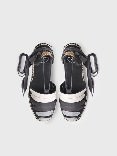 Espadrilles met sleehak en linten | VIOLA-NE