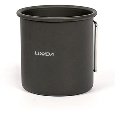 250 ml kampeeraluminiumlegering waterbeker theekop koffiemok met opvouwbare handgrepen voor kamperen in de buitenlucht zwart