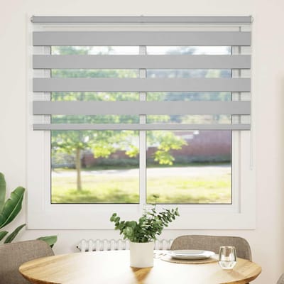 vidaXL - Zebra - rolgordijn - 145x100 - cm - stofbreedte - 140,9 - cm - lichtgrijs