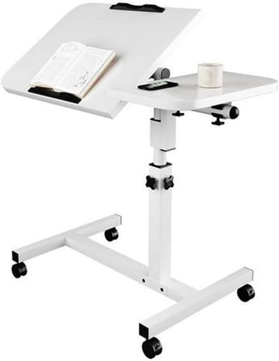 Bedtafel Laptop - Werktafel Bureau - Comfortabel Werken - In Hoogte Verstelbaar - 60x40cm - Wit