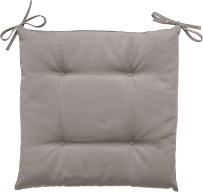 Hespéride Korai Stoelkussen met lintjes - Waterafstotend - Afneembare hoes - 4 knopen - 40x40cm - Taupe