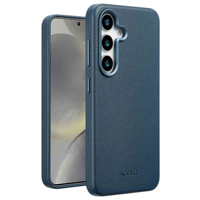 Accezz Hoesje - Geschikt voor Samsung Galaxy S25 - Magnetische Ring Leather Backcover - Nightfall Blue