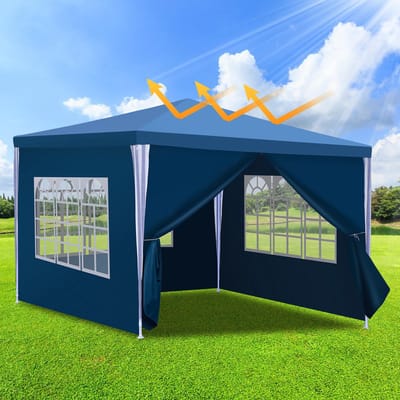 Partytent Paviljoen Zijwanden bruiloft receptie partytent PE feesttent eenvoudige montage 3x3m groen