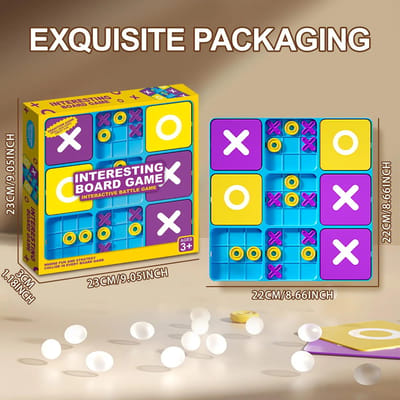 Boter-kaas-en-eieren Bordspel Logische Denken Uitdaging Hersenkraker Tic-Tac-Toe Spel Ouder-Kind Interactief Strategie Speelgoed Kerstcadeau blue