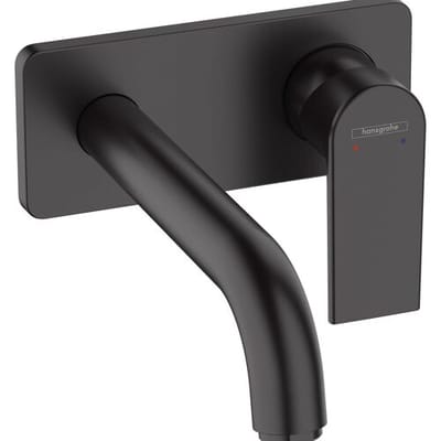 Hansgrohe Vernis Shape 1 greeps wastafelkraan - inbouw - voor wandmontage - voorsprong 20 - 7 cm - mat zwart