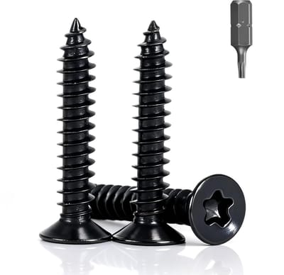 150x Zwarte Verzonken Houtschroeven M3x20mm RVS Torx Zelfborend voor Panelen en Meubels